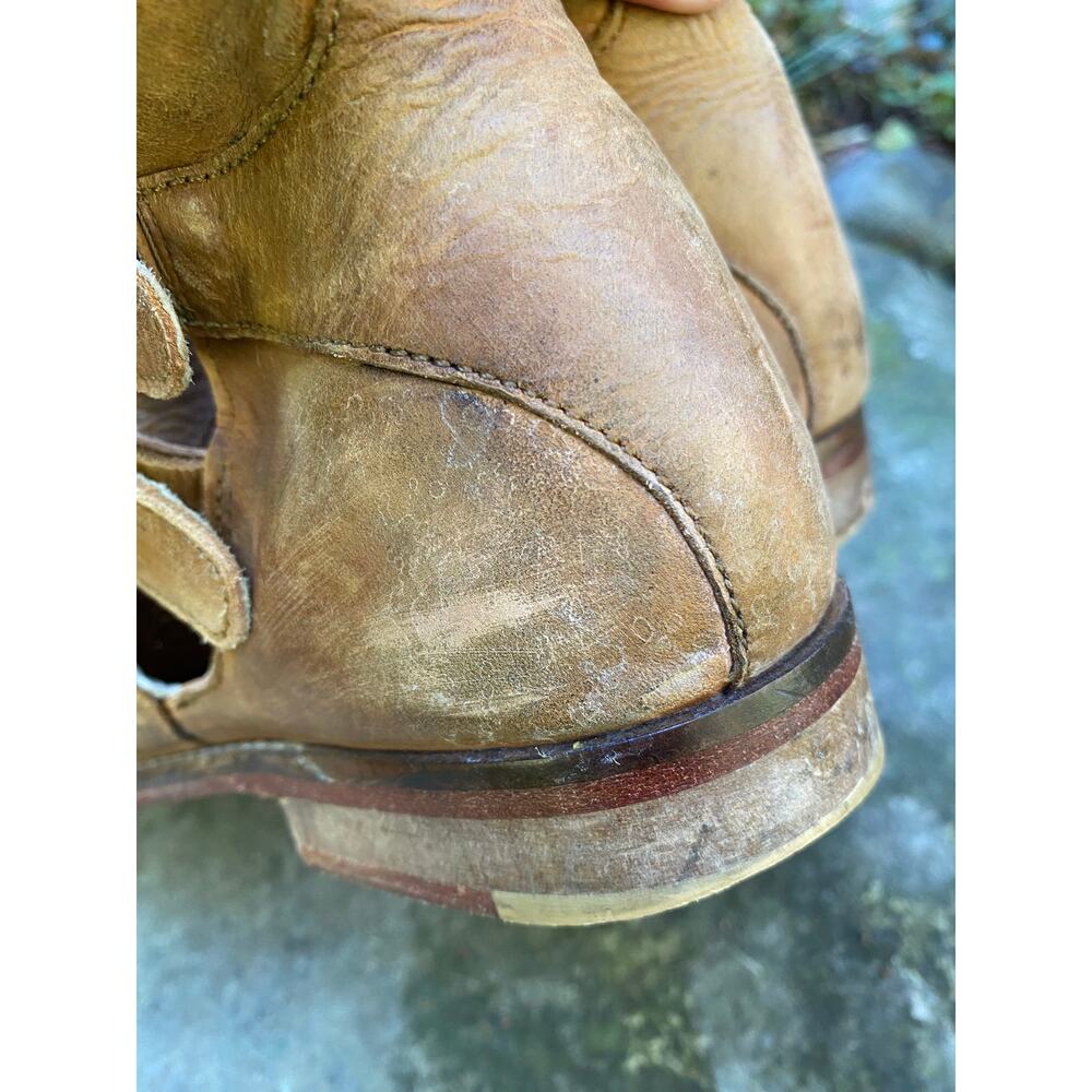 Free People Women's Size 39 US 8.5 US Brown Leather Ankle Straps Booties * - Picture 10 of 13